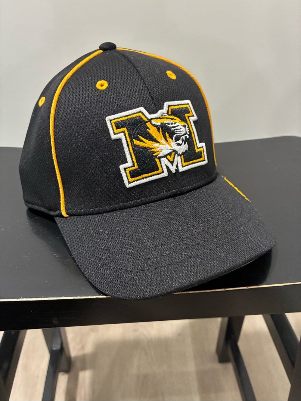 NCAA Black and Yellow Embroidered 'M' Tiger Logo Baseball Cap Velcro Back